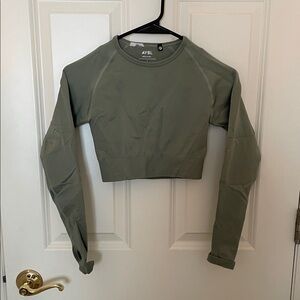AYBL Sage Green Long Sleeve Crop Top